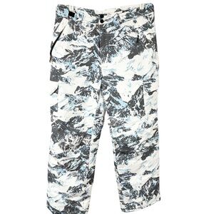 Super Triple Goose Blue and White Camo Pants Snow Nylon Size Medium